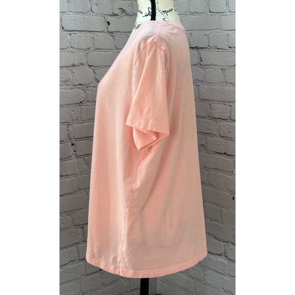 Time and Tru Women’s Peach Short Sleeve V-Neck T-Shirt (Size XXL) - Picture 3 of 9